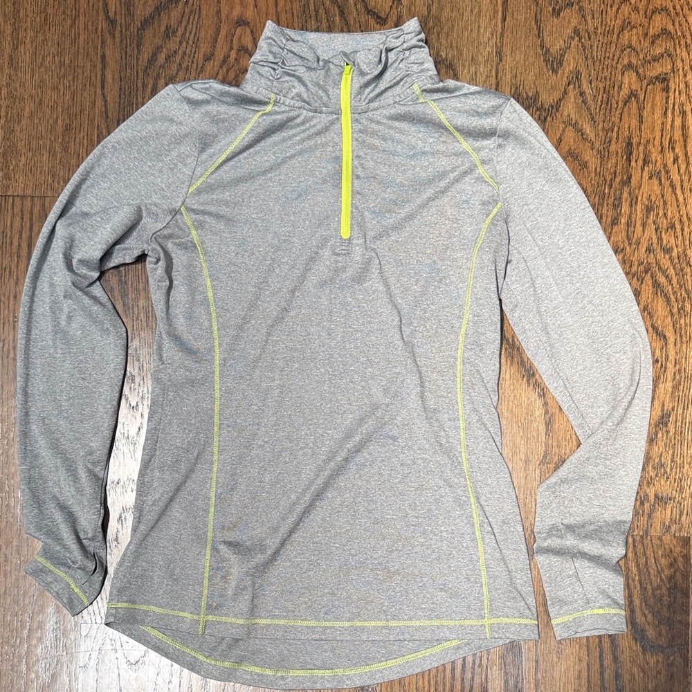 Danskin Now Gray Jacket with Yellow Accents